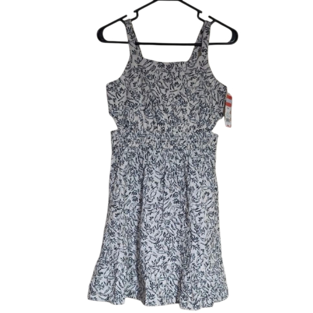 Cat & Jack Cream and Black Floral Dress